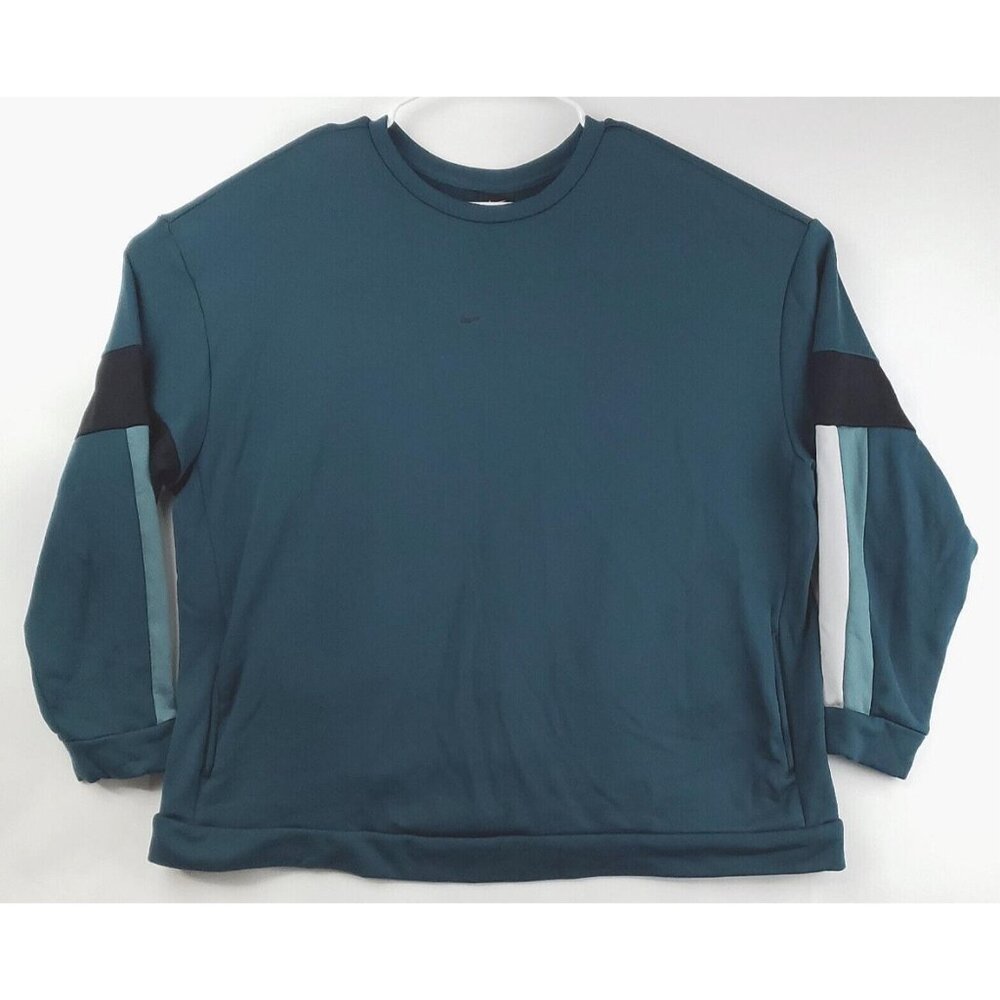 Nike Sweatshirt Mens XL Blue Stretch Pockets Long Sleeve Crew Neck Pullover